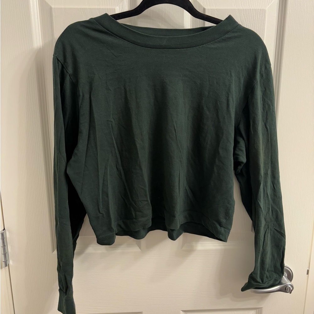 Dark Green Cropped Long Sleeve